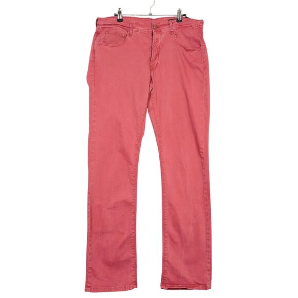 ROCKSTAR RSM201PFD Red Button Fly Straight Leg Mid Rise Denim Jeans SIZE 36 - Picture 1 of 14